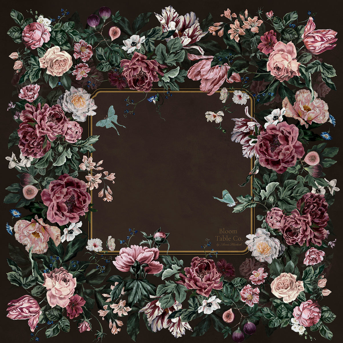 Luna Collection Floral Mat | Walnut