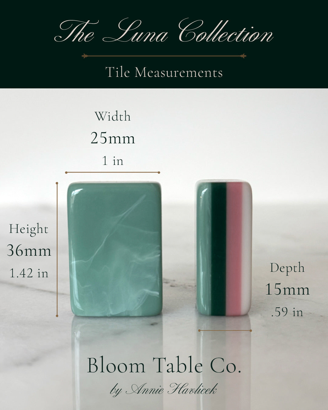 Luna Collection Tile Set | Marbled Celadon